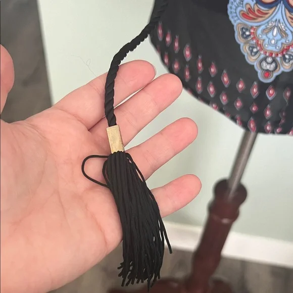 Meraki Black Blouse with Red and Blue Paisley - Picture 3 of 7